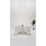 ModaLife Apex 80 x 80 Camlı Bahçe&balkon&teras Mobilyası – Beyaz - Kare - 1