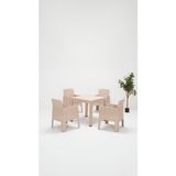 ModaLife Apex 80 x 80 Minderli Bahçe&balkon&teras Mobilyası – Cappucino - Kare - 1