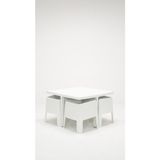 ModaLife Apex Bahçe&balkon&teras Mobilyası – Beyaz - Kare - 1