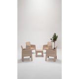 ModaLife Apex Bahçe&balkon&teras Mobilyası - Cappucino - Kare - 1