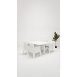 ModaLife Apex Minderli Bahçe&balkon&teras Mobilyası – Beyaz - Kare - 1