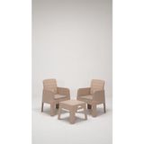 ModaLife Apex Minderli Bahçe&balkon&teras Mobilyası - Cappucino - Kare - 1