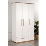 Modalife Eva 301 3 Kapaklı 1 Çekmeceli Ceviz Beyaz Gardrop