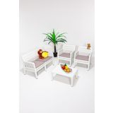 Modalife Lara Home Minderli 2 1 1 S Bahçe Takımı Beyaz