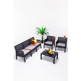 Modalife Lara Home Minderli 3 1 1 S Bahce Takimi-Antrasit