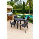 Modalife Rattan 80x80 4 Kişilik Bahçe&balkon Masa Takımı, Çay Seti, Rattan Bahçe Seti