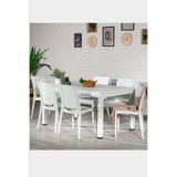 Modalife Rattan Home 6 Kişilik Bahçe Masa Takımı-beyaz