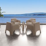 Modalife Şile 5'li 1-1-1-1-Sehpa Pratik Bahçe Balkon Oturma Grubu Kahve