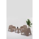 Modalife Şile Pratik Bahçe Balkon Oturma Grubu 1+1+1+s - Cappucino Cappuccino