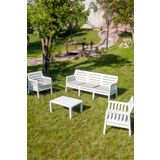 Modalife Silva 3-1-1-s Minderli Bahçe Takımı Balkon, Bahçe, Teras Mobilyası, 5li Bahçe Oturma Grubu Beyaz