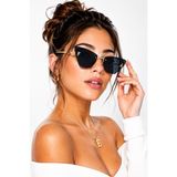 Modalucci Yeni Sezon Cat Eye Kadın Siyah Güneş Gözlüğü - Siyah - Altın