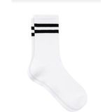 Modam Çorap 4 Çift Unisex Beyaz Çizgili Kolej - 36 - 42