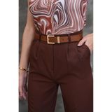MODAM HİFA Kare Gold Tokalı Süet Kadın Kemer Pantolon Kemeri Elbise Kemeri Bel Kemeri Vücut Kemeri Gömlek mh006366722203