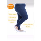ModamarkReal Kadın Beli Lastikli Kot Tayt Pantolon / Toparlayıcı /konfor Kesim/büyük-küçük-beden Koyu Mavi
