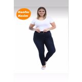 ModamarkReal Kadın Kot Tayt Pantolon Beli Lastikli / Toparlayıcı /yüksek Bel /büyük-küçük-beden Lacivert