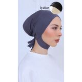 Modamelita Silikonlu bone Kadın tesettür geniş hacimli pratik dikişsiz bağlı kaymaz bone boyun ve çene alt toparlar bone