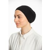 Modamelita Tesettür Lastikli Kaymaz bone Dikişsiz Geçmeli Deniz Bonesi Pratik Bone siyah