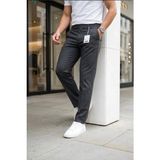 Modamesto Erkek Antrasit Slim Fit Likralı Yan Cep Bilek Boy Düz Kumaş Pantolon - 32