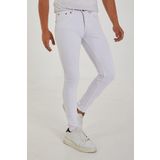 MODAMESTO Erkek Beyaz Slim Fit Likralı Dar Paça Kot Pantolon