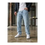 MODAMESTO Erkek Buz Mavi Baggy Fit Geniş Kesim Jean Pantolon