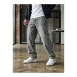 MODAMESTO Erkek Gri Baggy Fit Geniş Kesim Jean Pantolon