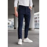 Modamesto Erkek Lacivert Slim Fit Likralı Armür Desenli Casual Pantolon - 36