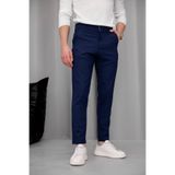 MODAMESTO Erkek Lacivert Slim Fit Likralı Kumaş Pantolon