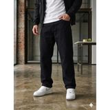 Modamesto Erkek Siyah Baggy Fit Geniş Kesim Jean Pantolon - 32