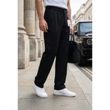 Modamesto Erkek Siyah Baggy Fit Rahat Kesim Pileli Kumaş Pantolon - XL
