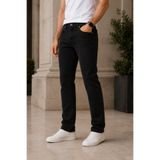 MODAMESTO Erkek Siyah Regular Fit Boru Paça Likralı Jean Pantolon