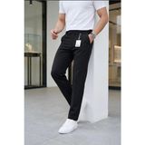 Modamesto Erkek Siyah Slim Fit Likralı Yan Cep Bilek Boy Düz Kumaş Pantolon - 42