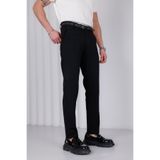 MODAMESTO Erkek Siyah Slim Fit Likralı Yan Cep Bilek Boy Düz Kumaş Pantolon