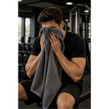 Modamina %100 Pamuk Gri Spor Havlusu | 50X90 Fitness, Spa, Gym, Tenis, Boks Havlusu | Ter Emici, Yumuşak Doku, 1 Adet - 50 x 90 cm