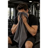 Modamina %100 Pamuk Gri Spor Havlusu | 50x90 Fitness, Spa, Gym, Tenis, Boks Havlusu | Ter Emici, Yumuşak Doku, 1 Adet