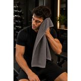 Modamina 4'lü %100 Pamuk Gri Spor Havlusu | 50X90 Fitness, Spa, Gym, Tenis, Boks Havlusu | Ter Emici, Yumuşak Doku - 50 x 90 cm