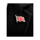 modamira Gümüş Rengi Türk Bayrağı 1 Adet Yaka Rozeti