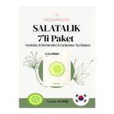 ModamKore7'li Paket Salatalık Özlü Kore Yüz Maskesi - Ferahlatıcı & Nemlendirici & Canlandırıcı Yüz Maskesi