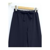 Modamorfo Duble Kumaş Beli Kuşaklı Bol Paça Pantolon -Laci