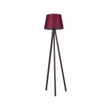 modamvip Üç Ayaklı Lambader Tripod Abajur 3 Ayaklı Ahşap Lamba Konik Kumaş Başlık Bordo Kahverengi Ayak L347