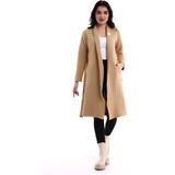 Modaness Kadın Jakarlı Örme Bej Kimono Ceket - 46