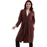Modaness Kadın Jakarlı Örme Siyah Kimono Ceket MDNSS150 - 42 - Kiremit