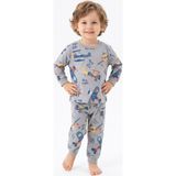 Modanino Erkek Çocuk %100 Pamuk Pijama Takımı 9-36AY 12737IS - Füme - 12 - 18 Ay