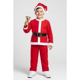Modanino Erkek Çocuk 4'lü Noel Elbise (Üst+Alt+Şapka+Kemer) 12418 - Kırmızı - 2 - 3 Yaş