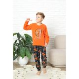 Modanino Erkek Çocuk Welsoft/polar Kumaş Pijama Takımı 12491 - Turuncu - 7 - 8 Yaş