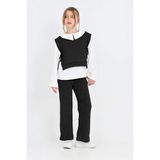 Modanino Kız Çocuk 3'lü Takım (Pantolon+Yelek+Bluz) 12429 - Siyah - 7 - 8 Yaş
