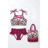 Modanino Kız Çocuk Çantalı 3'lü Mayo Takımı (Çanta+Mayo+Bikini) 3-10 Yaş 12649N - Fuşya - Beyaz - 4 - 5 Yaş