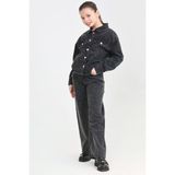 Modanino Kız Çocuk Jean Takım-Taş Süslemeli ( Ceket+Pantolon) 12452 - Siyah - 9 - 10 Yaş