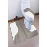 MODANOİVA Leke Tutmaz Yıkanabilir Kaymaz Dot Taban 3'lü Klozet Takımı Mnkz6004