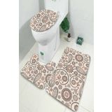MODANOİVA Leke Tutmaz Yıkanabilir Kaymaz Dot Taban 3'lü Klozet Takımı Mnkz6066