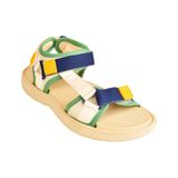 ModaOnn Unisex Step Renkli Cırtlı Rahat Düz Taban Spor Sandalet - Bej